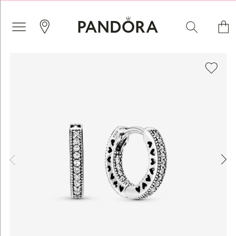Pandora Pavé Heart Hoop Earrings